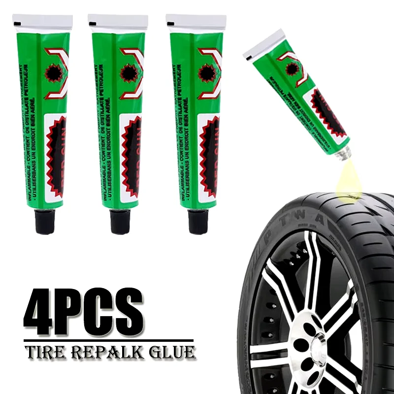 4PCS Car Motorcycle Bicycle Tire Repairing Glue Inner Tube Puncture Repair Glue Agent Emergency Portable Tyre Vulcanized Glue