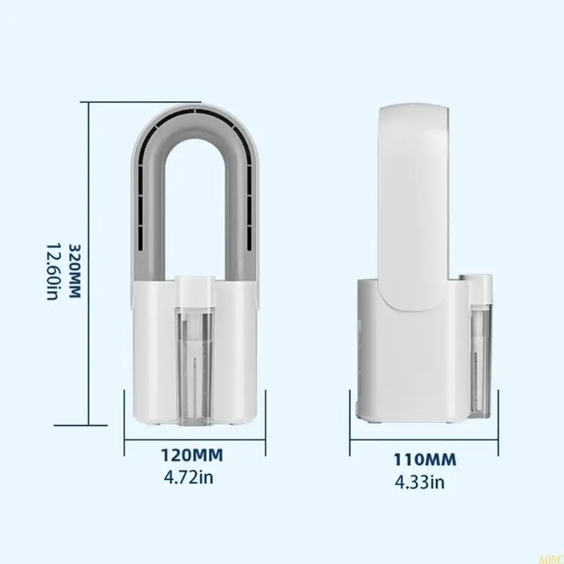 A0NC 데스크 팬 휴대용 블레이드리스 팬 작은 사무실 충전식 팬 3 조정 가능한 속도