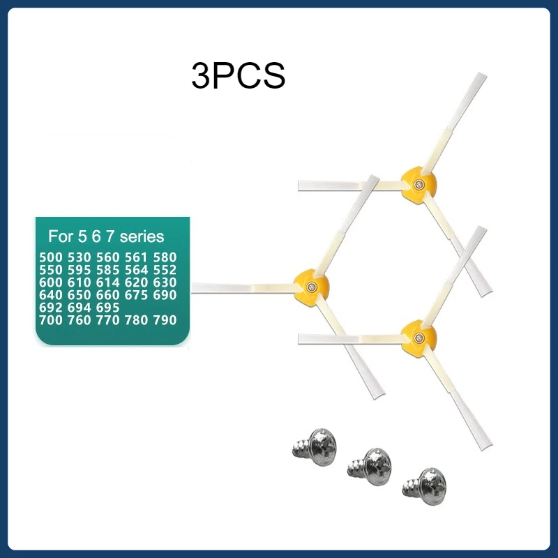 3PCS Side Brushes Vacuum Cleaner Parts Cleaning Tools Robot Vacuum Cleaner Part Side Brush For IRobot Roomba 500 600 700 Series