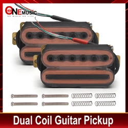 Electric Guitar Humbucker Blade/Hex Screw Adjusting Dual Coil Guitar Pickup with 4 Conduct Cable/Coil Splitting Transparent