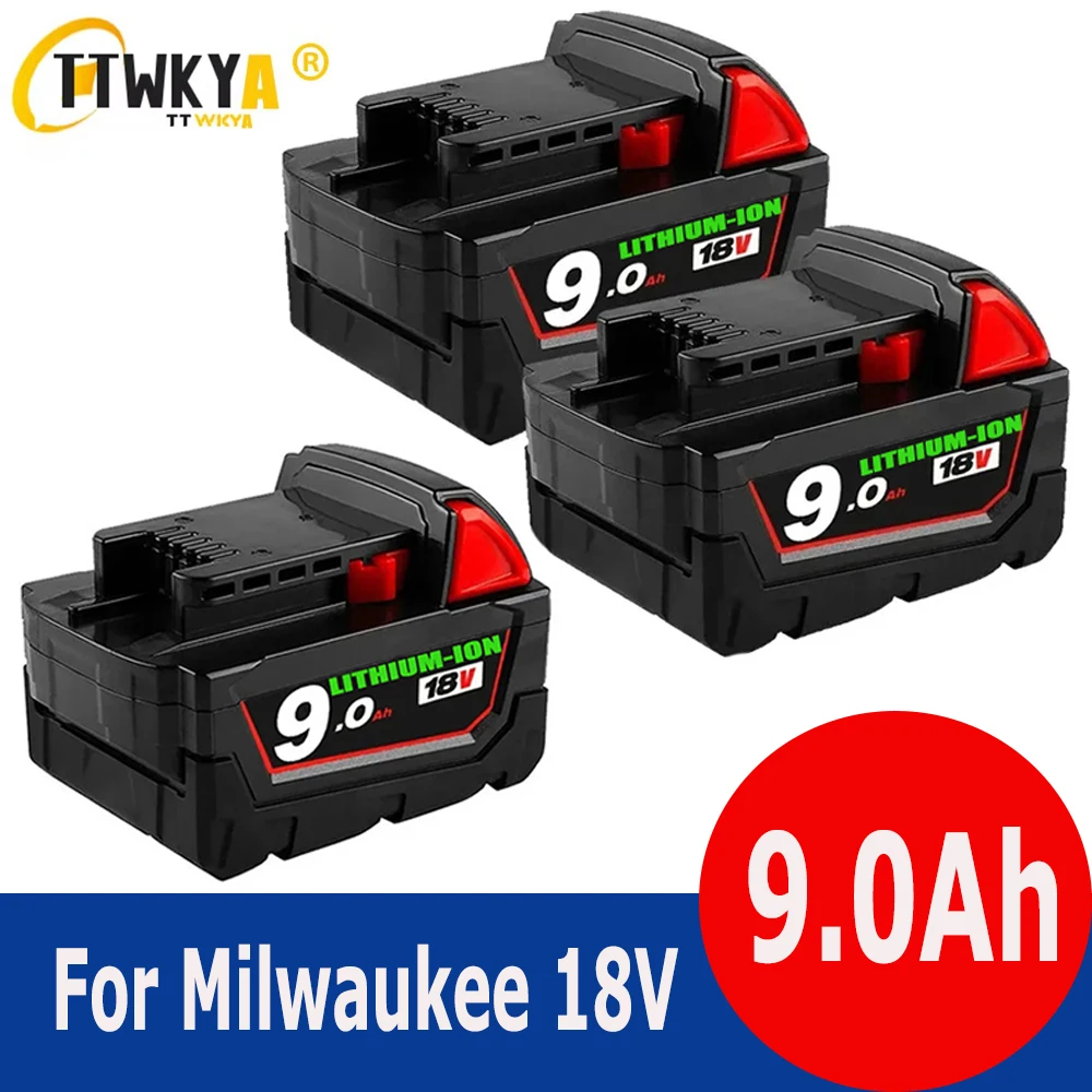 

18V 9000m Li-Ion Replacement Battery for Milwaukee XC 48-11-1815 M18B2 M18B4 M18B5 M18B M18B9 M18BX L50 48-11-1860