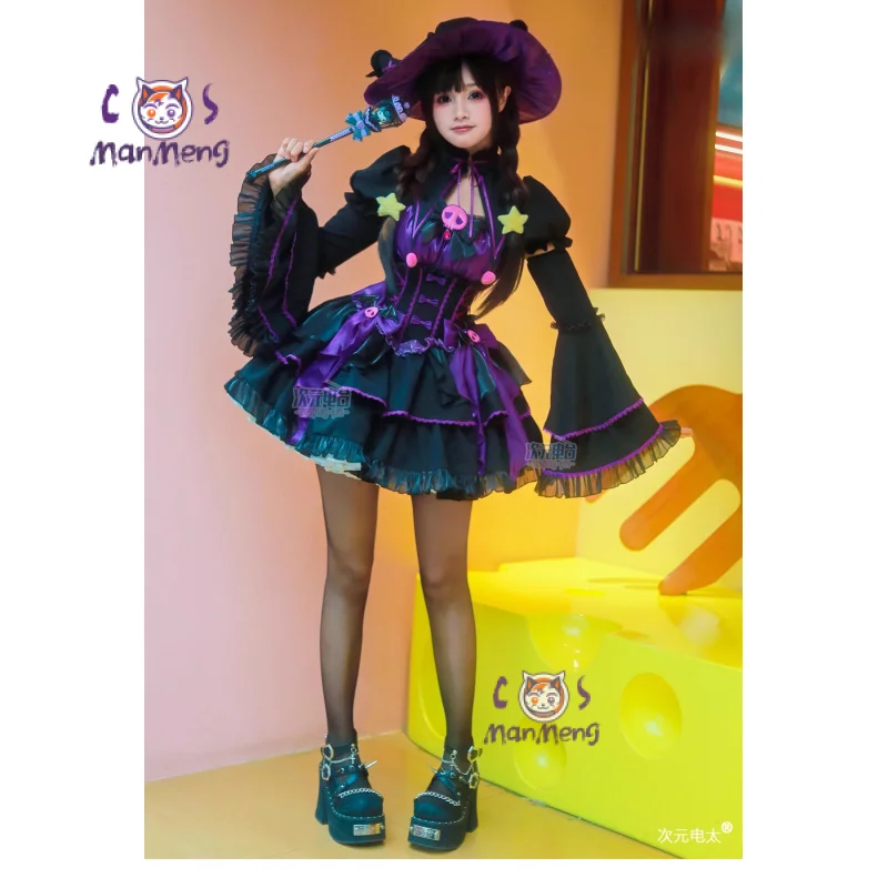 

Аниме Куроми Косплей Костюм маленькой ведьмы Хэллоуин Карнавал Милое платье Лолиты Шляпа Аксессуары Носки Опора Куроми Готический комплект