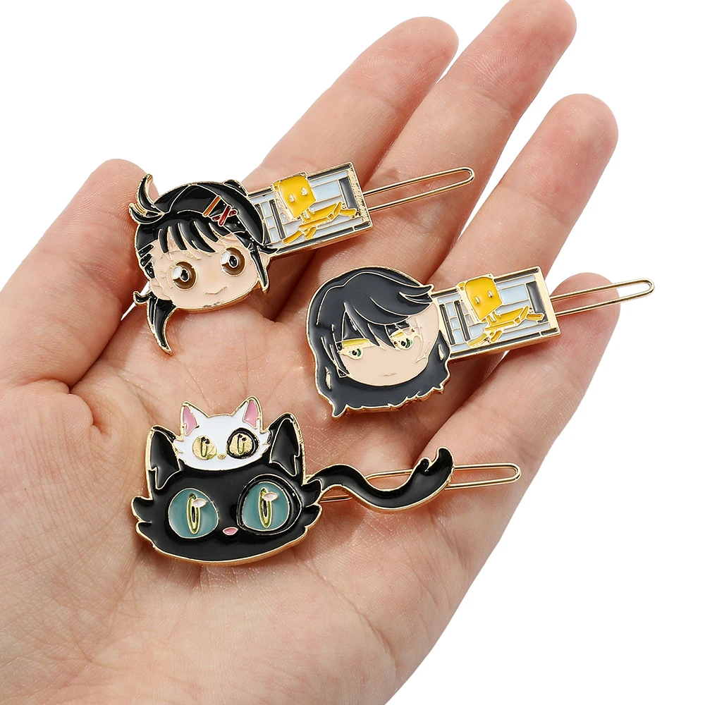 Anime Suzume Hairpins Cosplay Iwado Suzume Munakata Sota Barrettes Metal Hair Clip Cute Daijin Cat Hair Accessories for Women