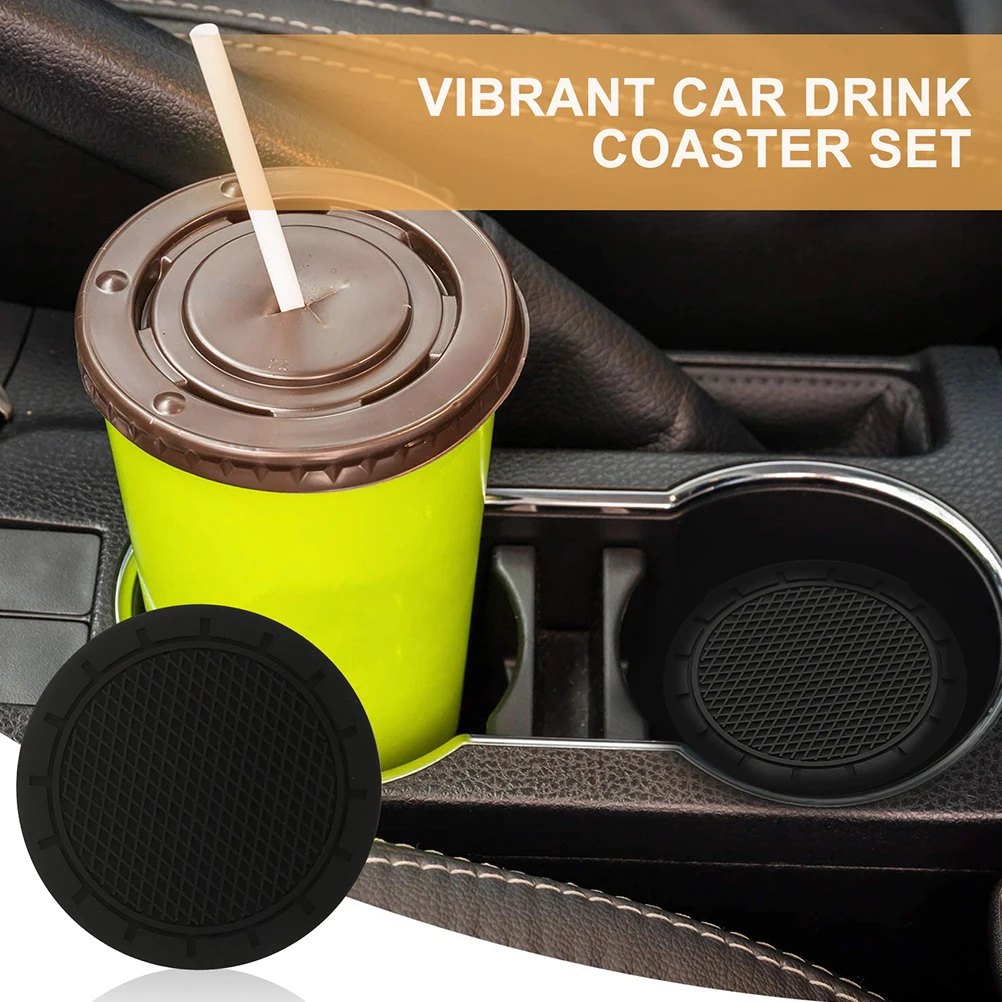 

10Pcs Car Cup Holder Coasters PVC Scratch Resistant Stylish Easy Cleaning Wide Compatibility Home Office Protects Water Stains