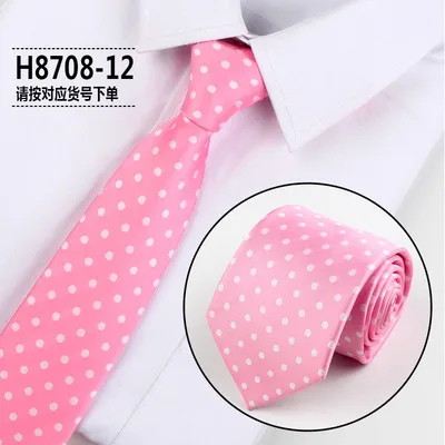 Fashion Dot Tie For Mens 8CM Necktie Business Formal Polka Dot Necktie Wedding Gift Orange Blue Red Tie Accessories Gravatas