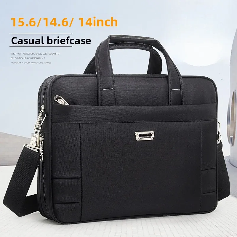 Business Men's Waterproof 15.6 Inch Computer Bag Briefcase Oxford Cloth Portable Shoulder Business Bag Oblique Span Laptop Bags