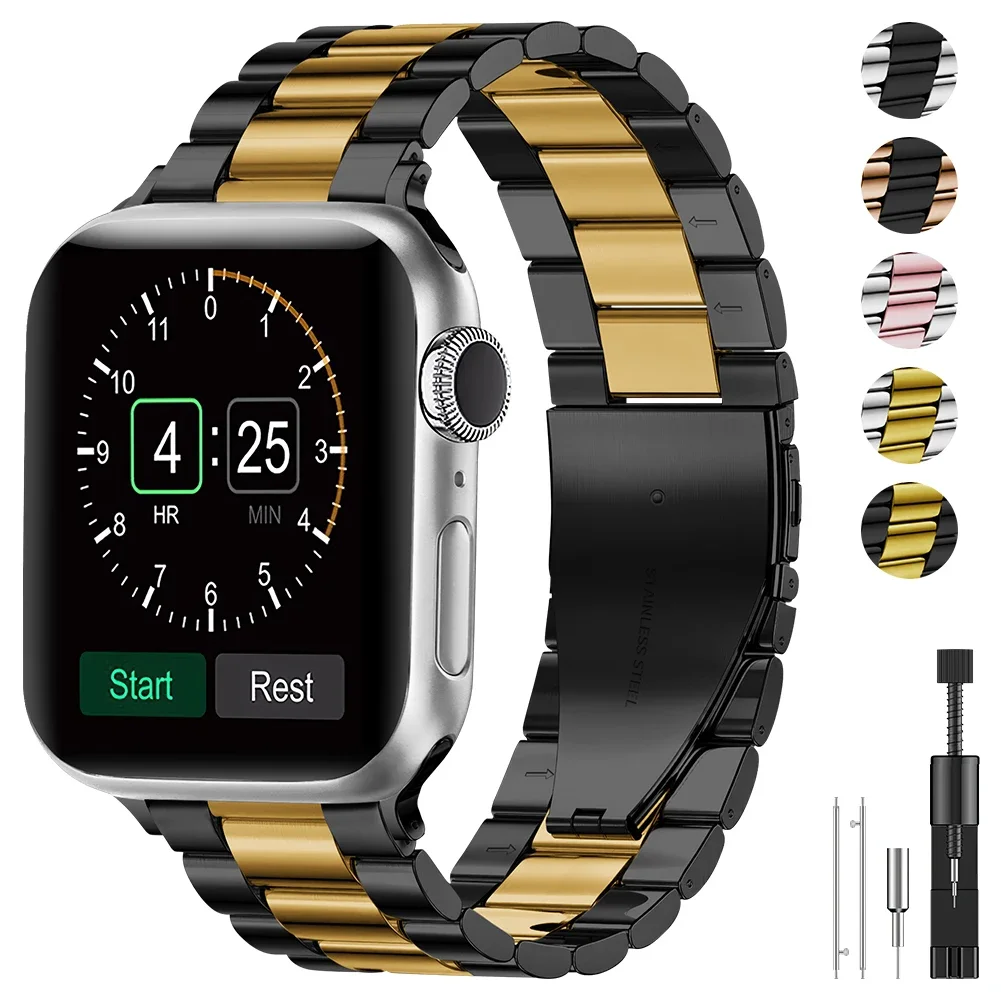 حزام معدني متوافق مع Apple Watch Ultra 10 9 8 7 46mm 45mm 44mm 42mm 41mm 40mm 49mm سوار فولاذي غير قابل للصدأ iWatch 6 5 4 3 SE