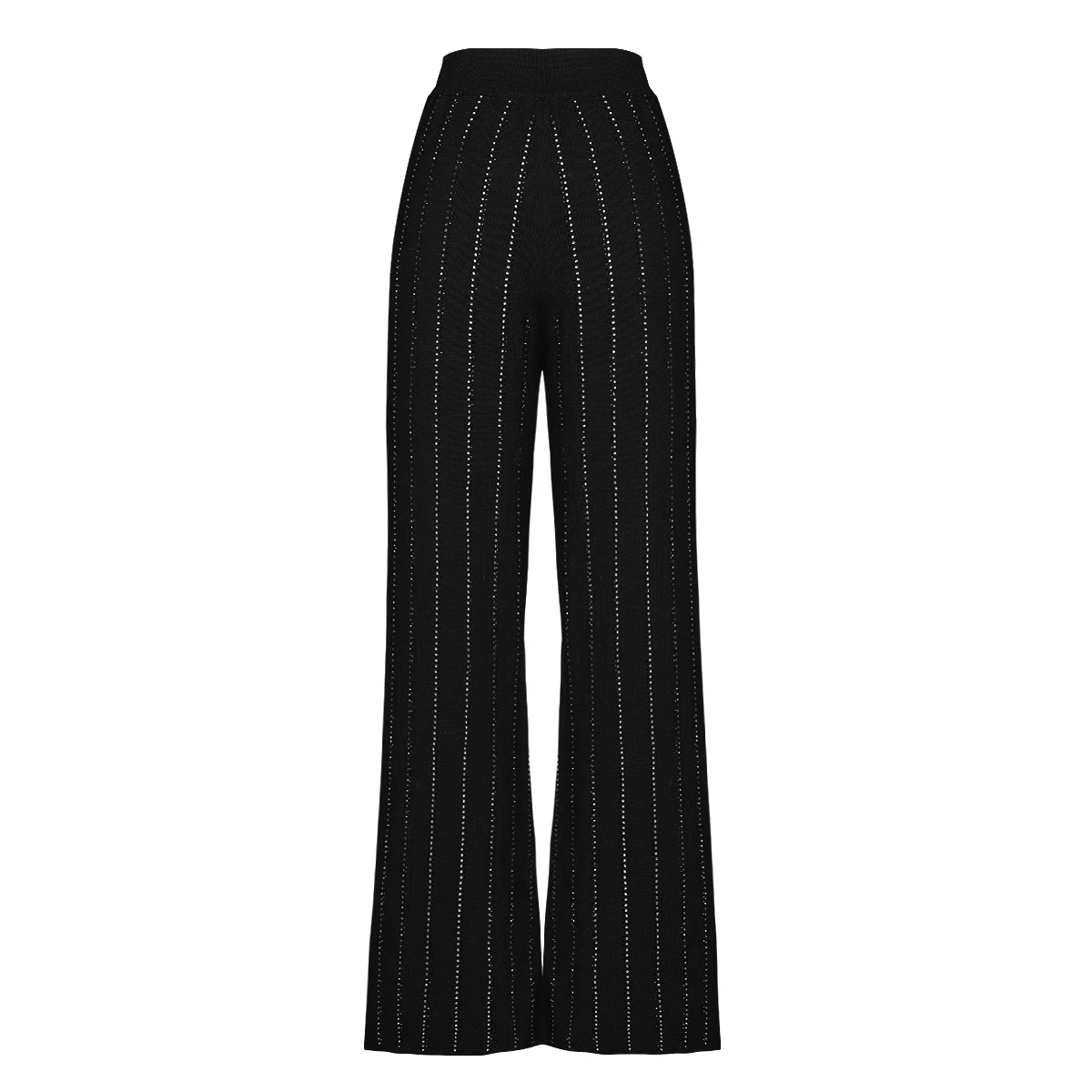 

Spring And Autumn New Fashion Heavy Industry Hot Diamond Striped Suit Collar Long Sleeve Knitted Cardigan Top+Pants Set