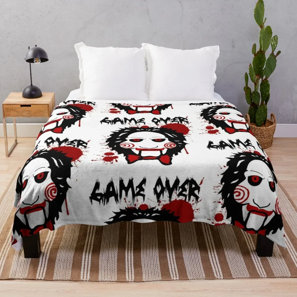 

Billy Puppet Saw Jigsaw Inspired Throw Blanket Bed linens Weighted Blankets