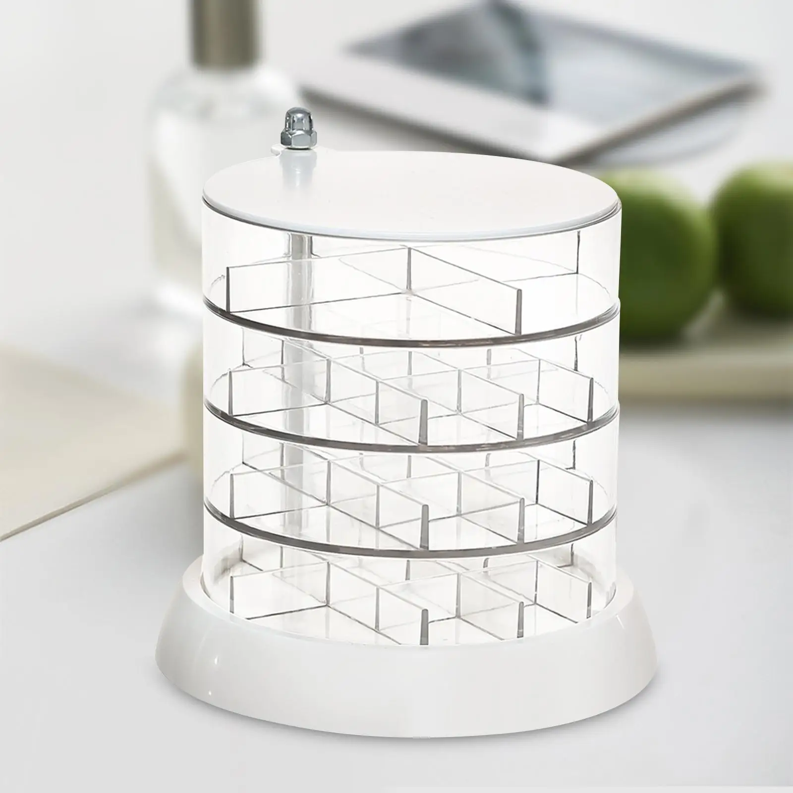 Rotating Jewelry Box Jewelry Tray Women Fashion Hair Ties Earrings Holder 4 Layers Jewelry Organizer Box for Dorm Bathroom