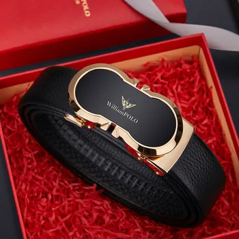 Gürtel mit automatischer Schnalle aus echtem Leder, personalisierter Herrenmodegürtel, hochwertiger Hosengürtel für formelle Kleidung