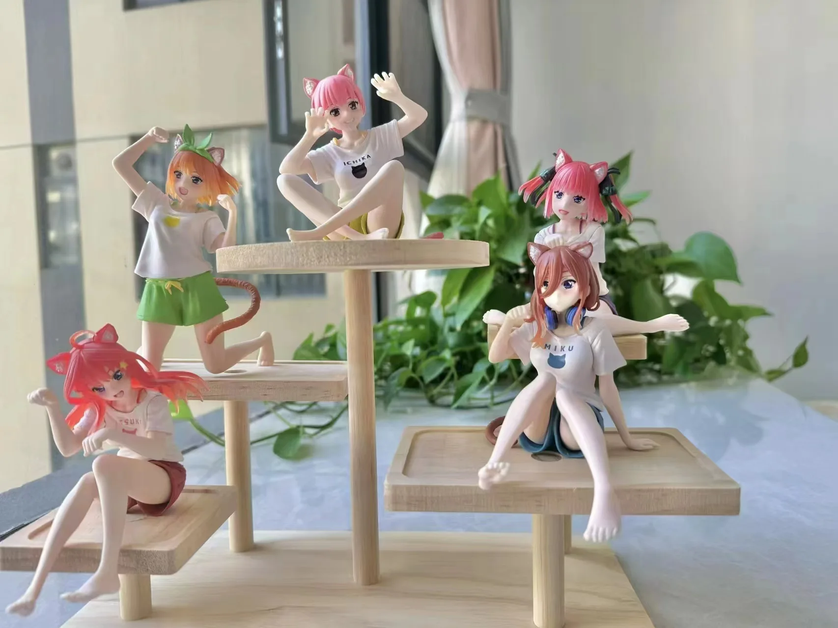 Anime The Quintessential Quintuplets Desktop Cute Nakano Itsuki Figures Cat Room Wear Ver Girl Statue Model Doll Desk Decoration