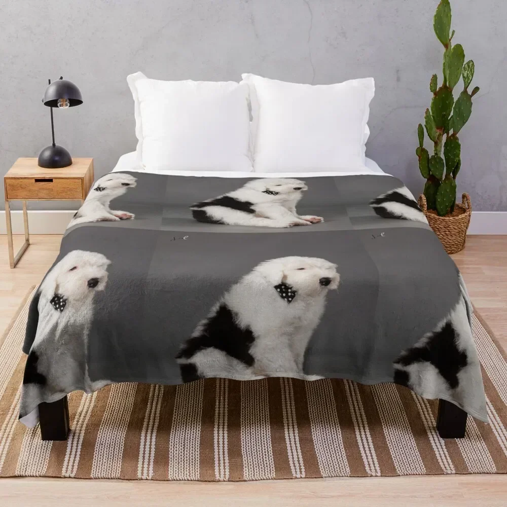 Old English Sheepdog Throw Blanket Lightweight Warm Blanket for Indoor Outdoor Use