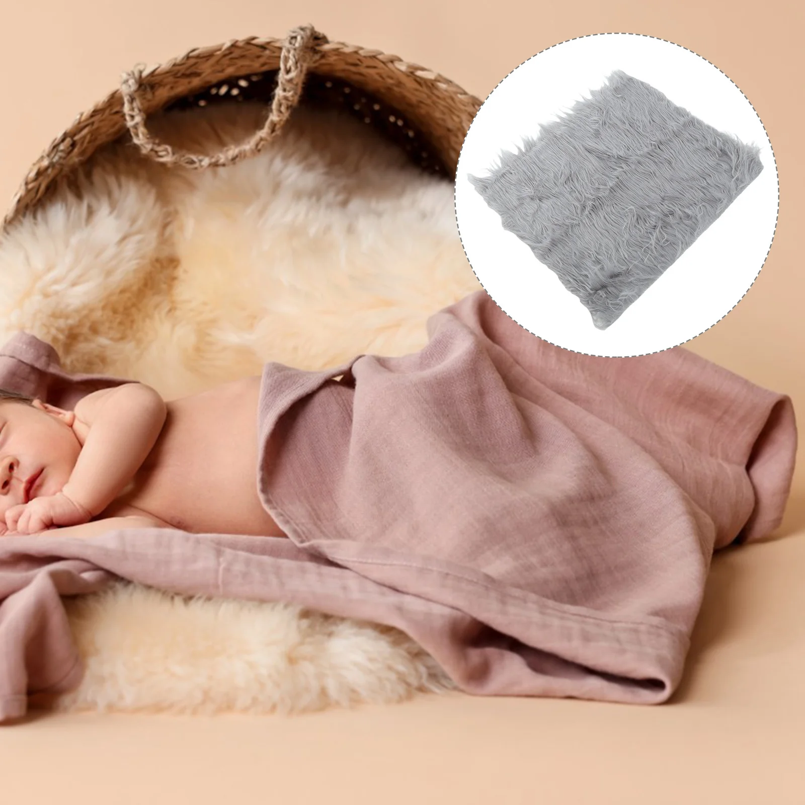 Newborn Photography Mat Light Grey 20 Wide Long-Lasting Durable No Fading Soft Supple Baby Friendly Infant Photography Mat