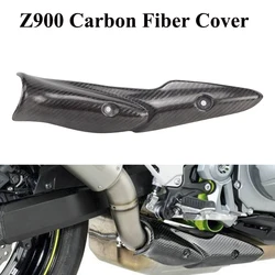 Motorcycle Exhaust System Middle Link Pipe Carbon Fiber Heat Shield Cover Guard Anti-Scalding Shell For Kawasaki Z900 2017-2022