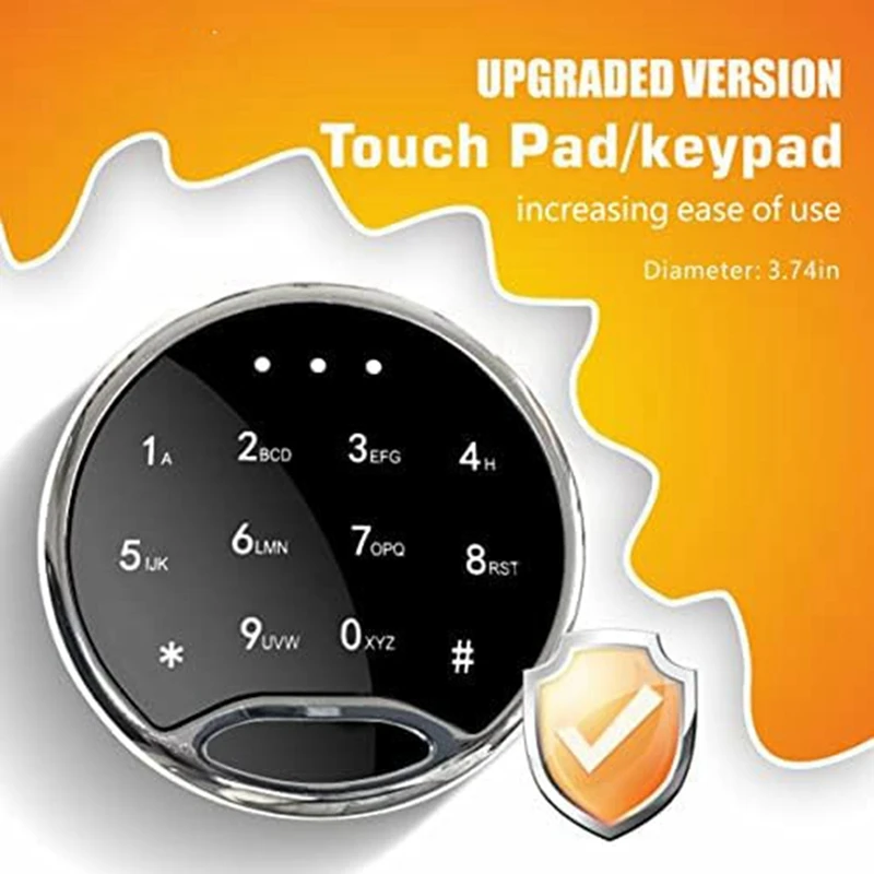 Safe Lock Replacement Electronic Safe Lock Set Touch Pad/Keypad With Solenoid Lock 2 Override Keys