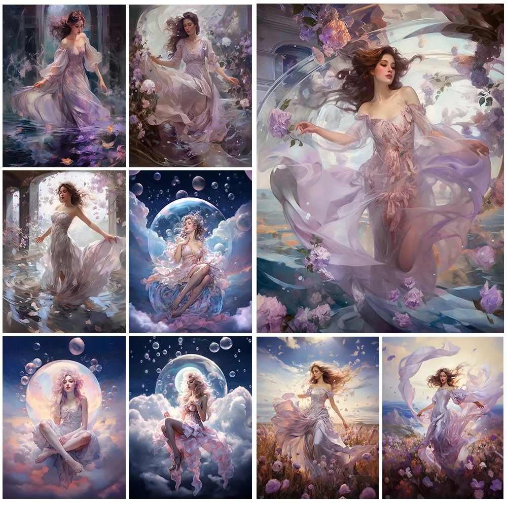 

Princess Fairy Illustration Girl Woman Poster Prints Wall Art Canvas Painting Home Decor Wall Pictures For Living Room Unframed