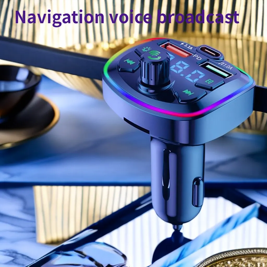 سيارة الارسال 3.1A سيارة شاحن سريع المزدوج USB ميناء بلوتوث شاحن سيارة بلوتوث حر اليدين Mp3 صحيح PD محول الهاتف المحمول