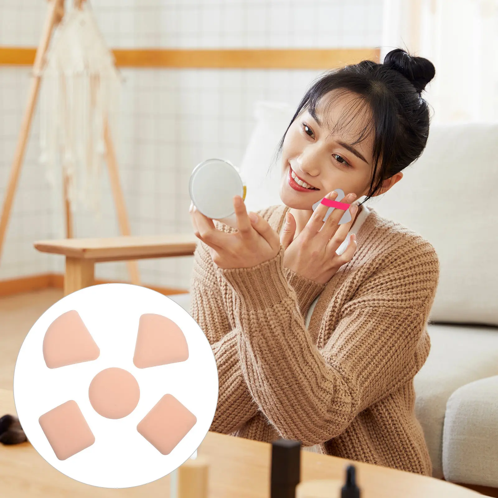 

Набор из 6 высококачественных спонжей для макияжа: идеально подходят для тонального крема, солнцезащитного крема, прессованной пудры, теней для век, медовой пудры