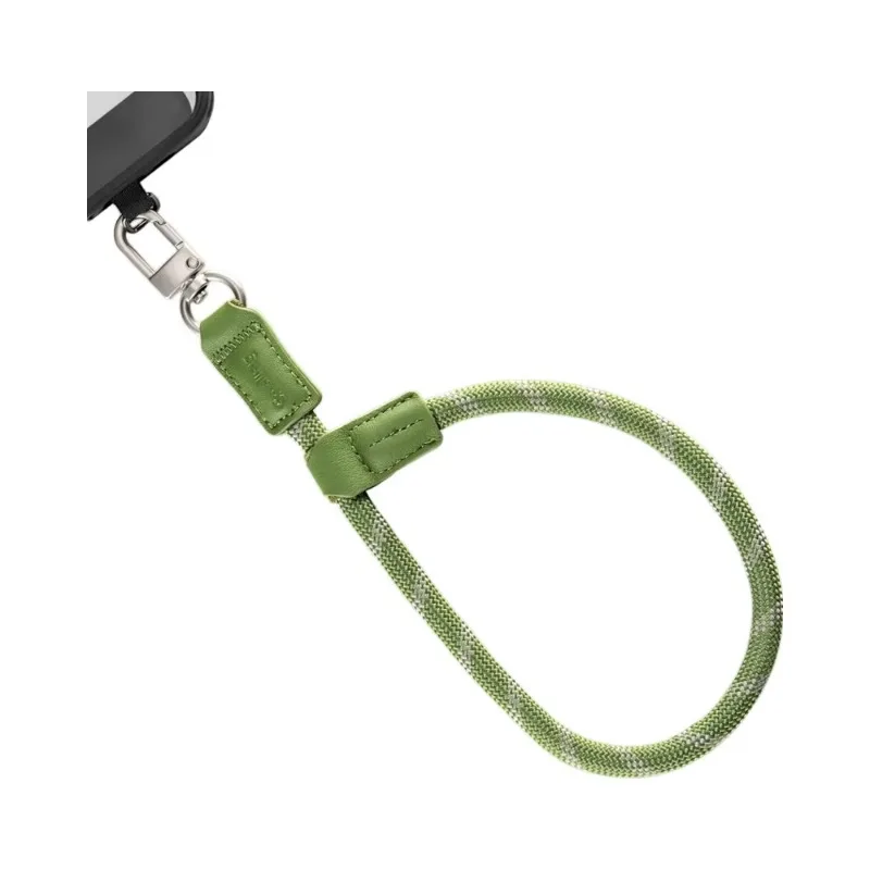 Adjustable 38cm Leather Nylon Phone Wrist Strap Lanyard for iPhone Samsung Smartphone Anti‑Lost Holder Accessory