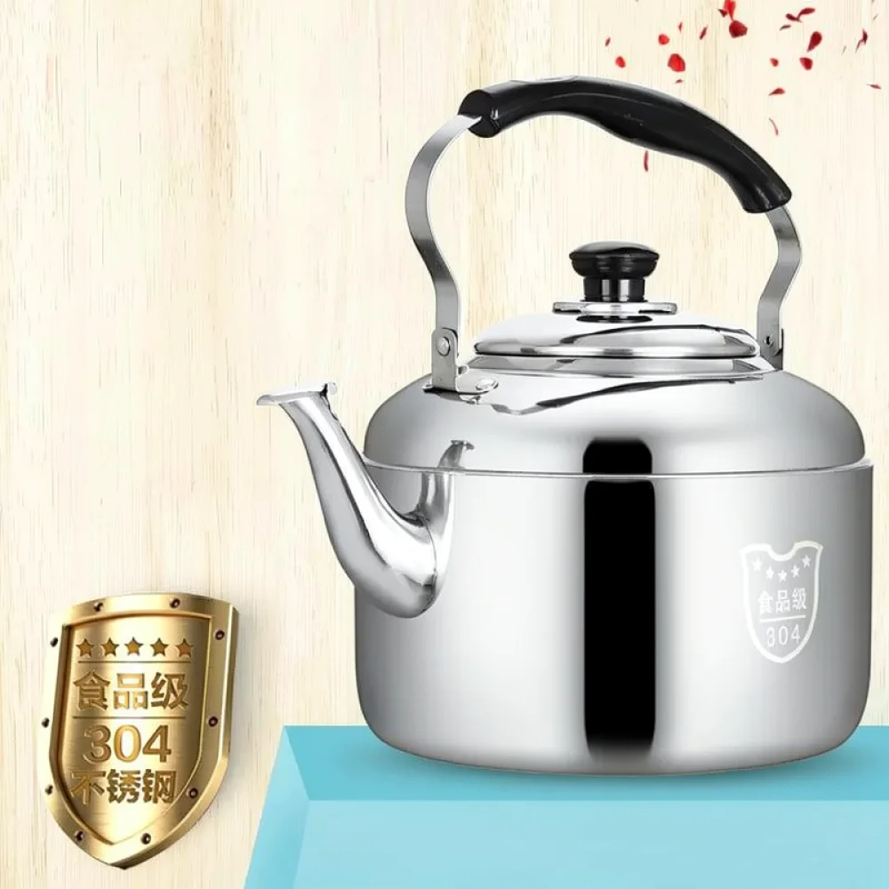 Durable Stainless Steel Whistle Kettle Large Boiling Pot Teapot Modern Cookware For Induction And Gas Stove