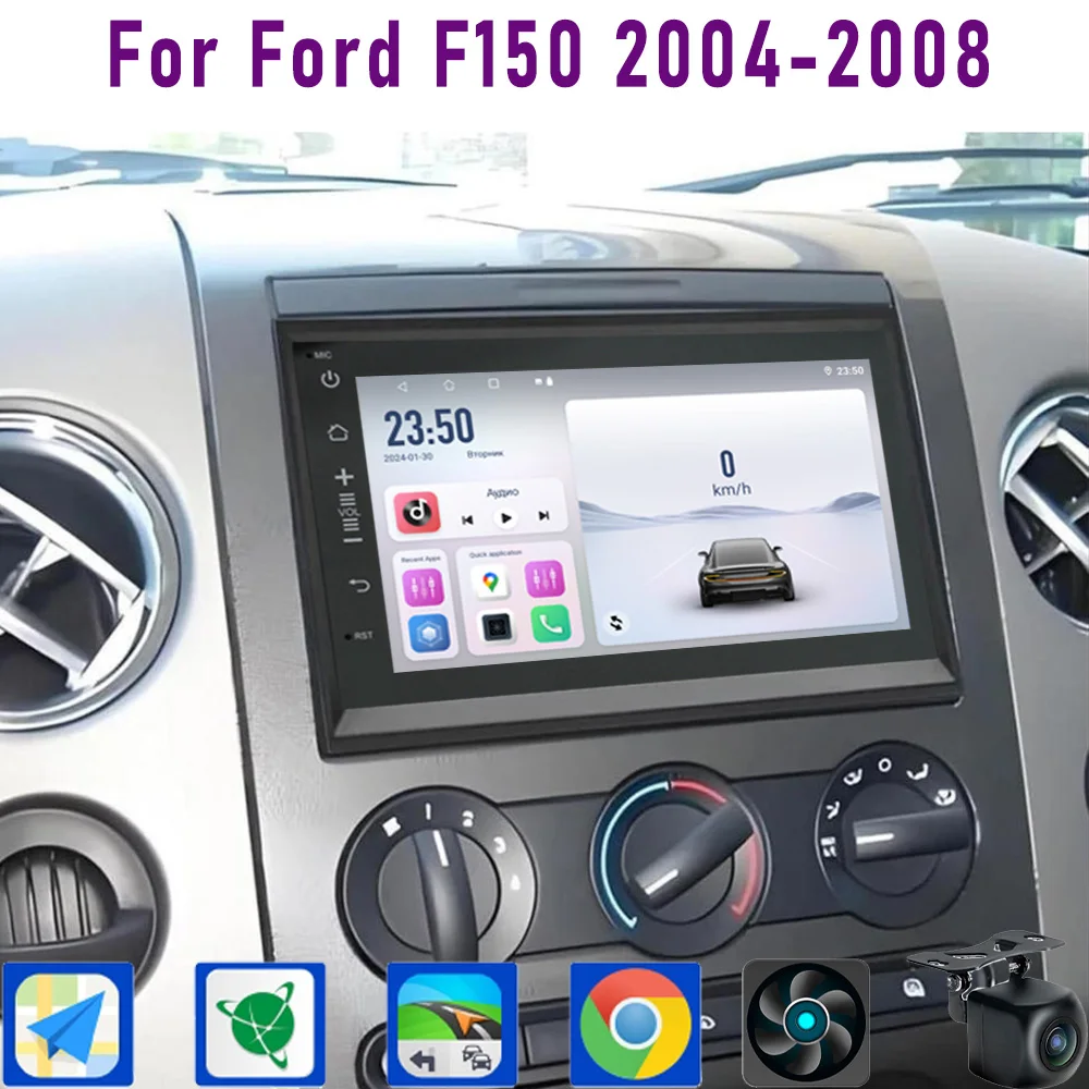 

GPS 7" For Ford F150 2004-2008 Wireless CarPlay Android 15 Car Radio WIFI Multimedia Player Head Unit Google Map Camera 4GB+64GB