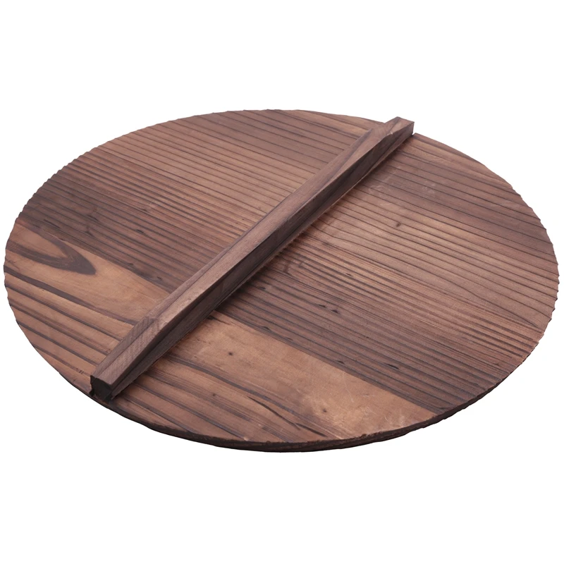 Tapa de olla de madera multifuncional para cocina, tapa de sartén con mango, tapas de olla para hornear de madera antiescaldado ecológicas, cubierta de 36cm-A51M