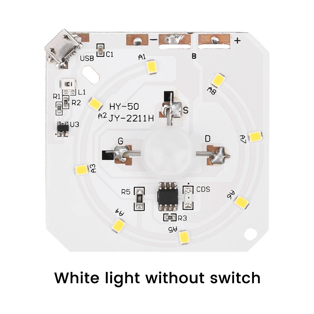 PIR Motion Sensor LED Human Body Infrared Induction Night Light Circuit Board USB Charging Rechargeable Night Lamp