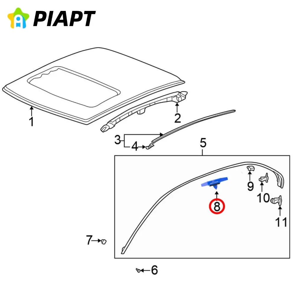 10 Stück OE # 91528-S01-A01 Dach-Tropfform-Clip 91528-S01-A01 für Honda Civic 1996–2005 – Detail 6