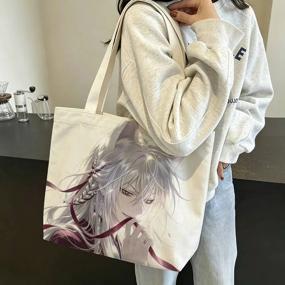 T-Tomoe K-Kamisama Kiss Large Capacity Cotton Polyester Shoulder Tote Bag Zipper Handbag for Shopping Daily
