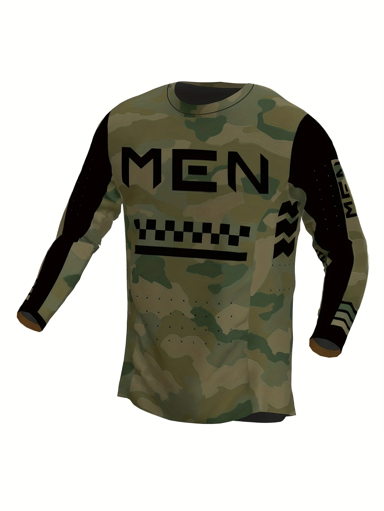 Men's long sleeved shirt off-road motorcycle shirt fishing T-shirt quick drying breathable sweat wicking hiking, hiking, adventu