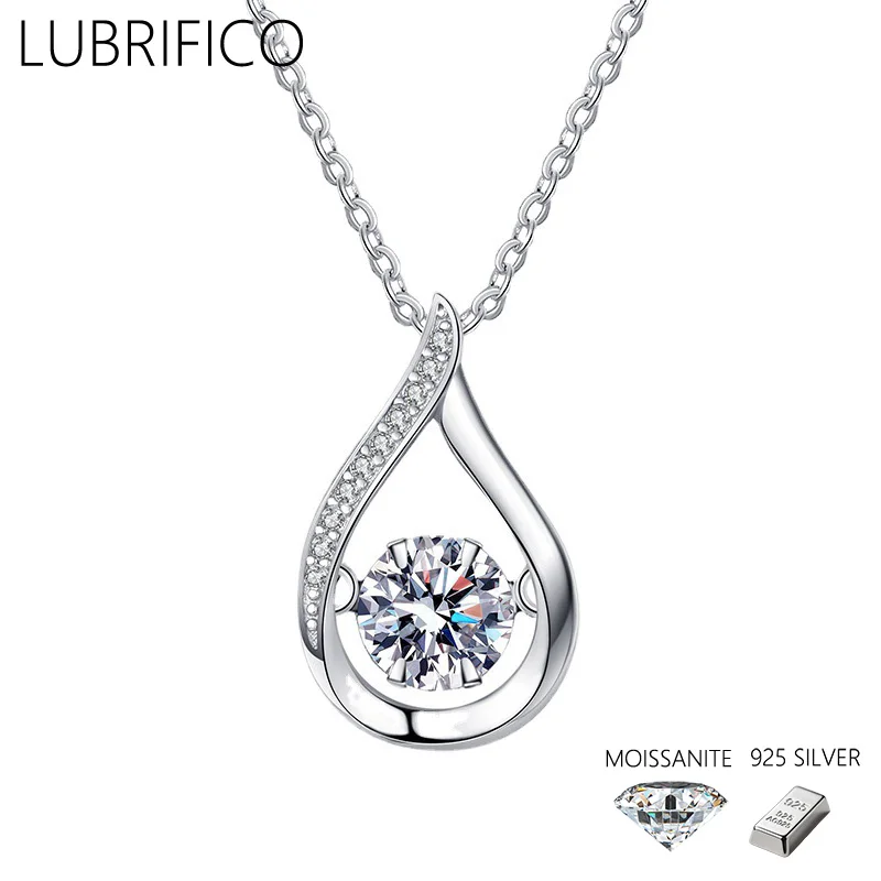 

1.0 Ct D Color Moissanite Water Drop Shape Necklace 925 Sterling Silver Lad Diamond Pendant For Women Fine Jewelry Wedding Party