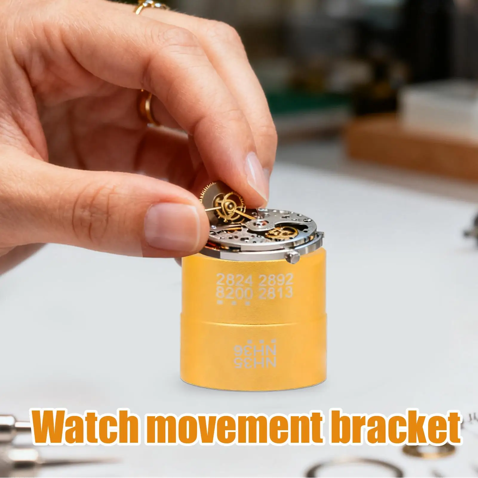 

Основание держателя механизма часов, двухсторонняя стойка для ремонта механизма, крепление для снятия часов для женщин, профессиональный коллекционный дисплей