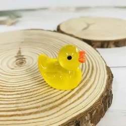 Mini Duck Glow At Night Miniature Figurines Cute Fairy Garden Decoration Luminous Swan Duck Desk Ornaments Dollhouse Crafts DIY