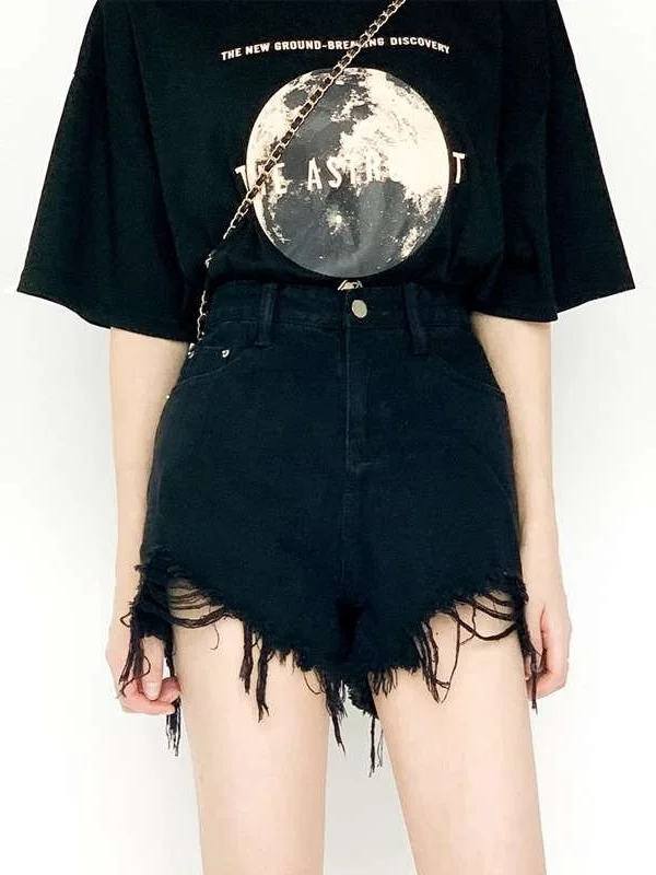 

High Waist Straight Leg Denim orts Women's Summer Pear aped Pants Loose Fit Cleanfit Sle PU Fabric mid Elastici