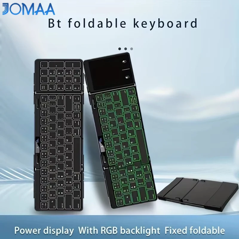 

Wireless Folding Keyboard with Backlight RGB Foldable Bluetooth Keyboard with Touchpad Travel Keyboard for iOS Android Mac OS
