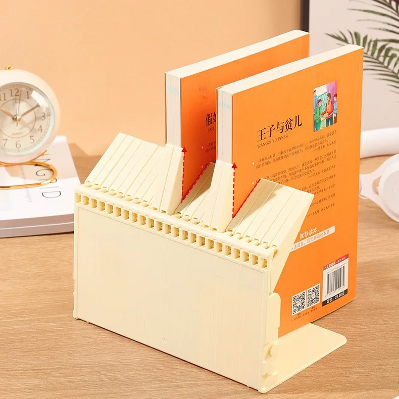 

Bookend Holder Plastic Desktop Book Organizer Non-slip Reading Stand Desk Storage Rack for Student Office Home