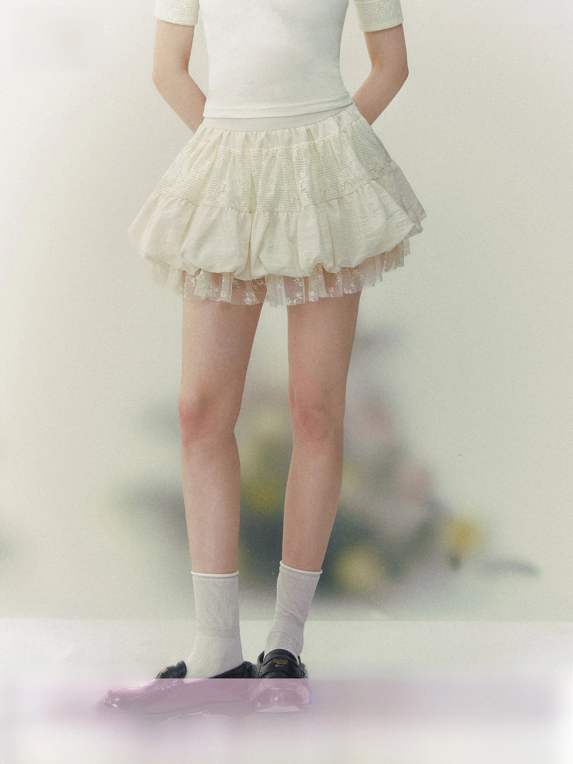 

Винтажная юбка SunsetPark с кружевными вставками, А-силуэт, женская летняя многослойная короткая юбка-полусолнце, многослойная, для создания эффектного образа