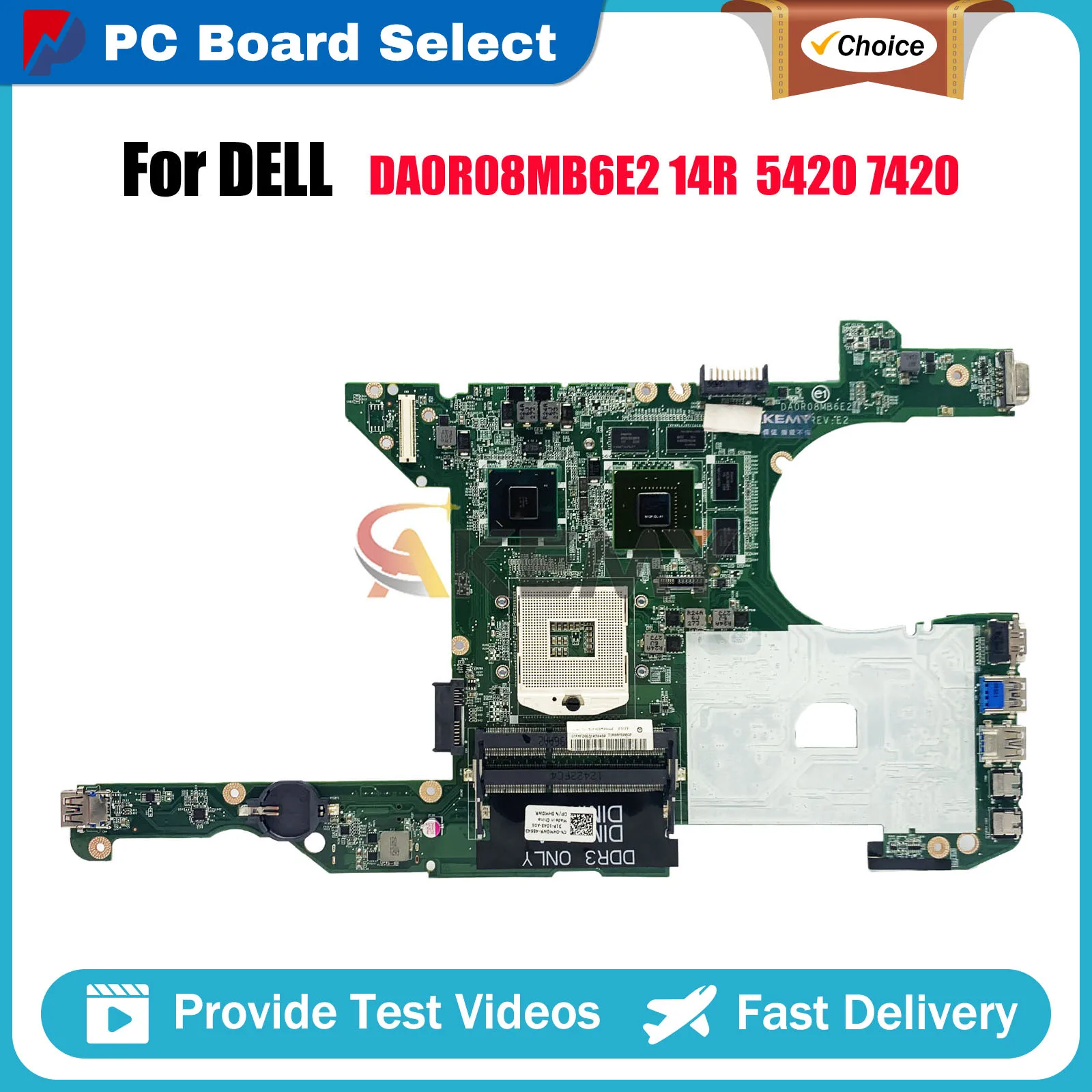 

Laptop Motherboard For Dell Inspiron 5420 7420 CN-03C38H DA0R08MB6E2 With GPU 100% Tested OK