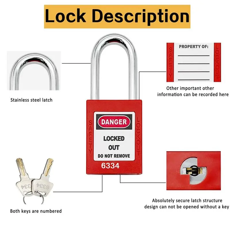 A73K Lockout Tagout Station, 4 Hasps 50 Loto Tags, Lock Out Tag Out Kit Board, Electrical Safety Lockout Supply for Industrial
