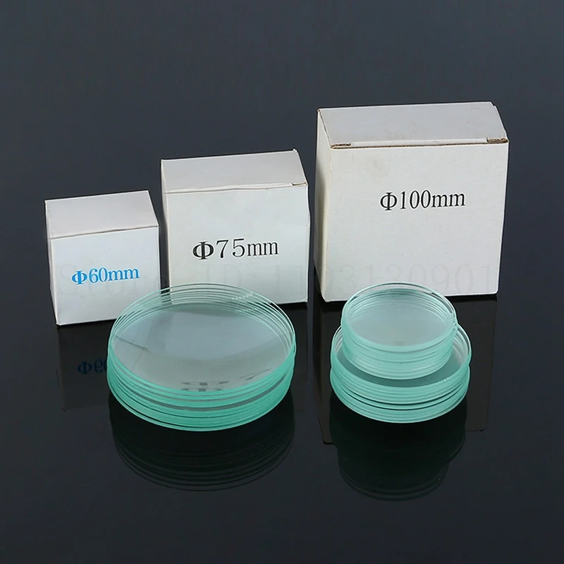 10pcs/lot 45mm-150mm Lab Clear Flat Watch Glass Dish Transparent Beaker Cover Glass Watching Dish for School Experiment