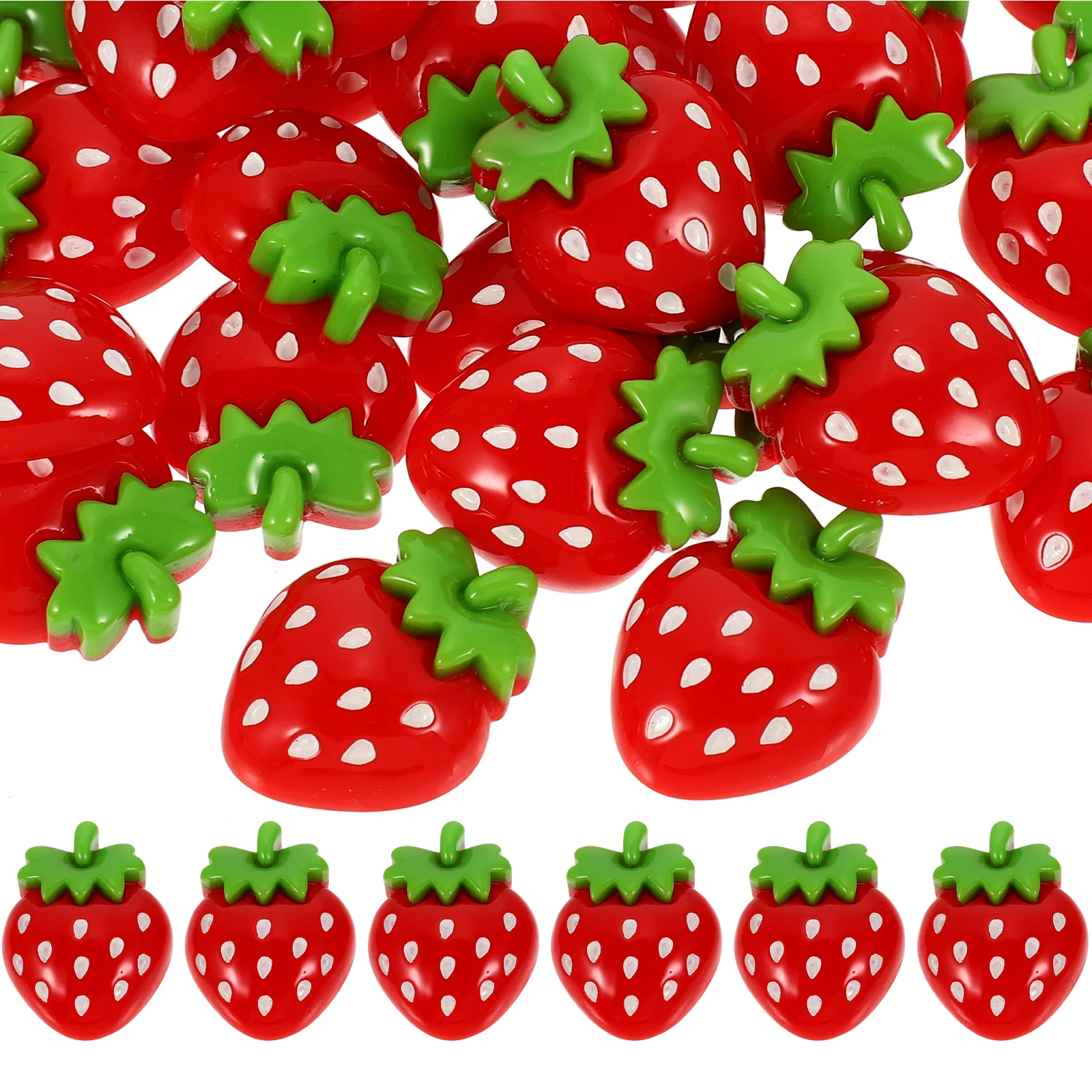 

30pcs Strawberry Hair Ring Clip Resin Charms Fruit Decorative Accessories DIY Jewelry Crafts Nail Beads Pendants