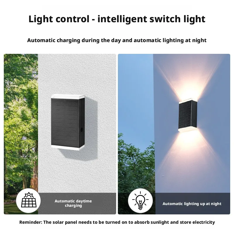 Solar Outdoor Courtyard Light Waterproof Home Villa Garden Wall Light Intelligent Lamp Control Solar Wall Lamp Door Number Light