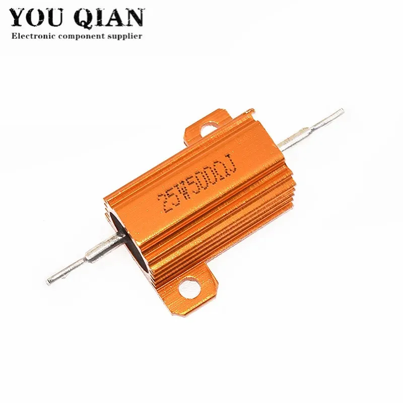 10PCS 10W 25W Aluminum Power Metal Shell Case Wirewound Resistor 0.01 ~ 30K 1 2 3 5 6 8 10 20 100 150 1K 10K ohm RX24