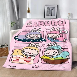 Cute Cartoon Labubu Printed Blanket Picnic Blankets Warm Blanket Soft and Comfortable Blanket Home Travel Birthday Gift