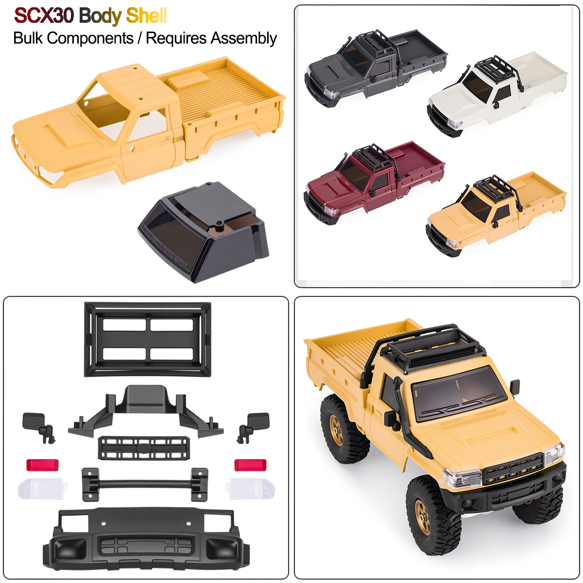 ABS Hard Body Shell LC79 Pickup Unassembled Kit for 1/30 SCX30 – Fits Wrangler JLU Bronco K10 AX30 DIY