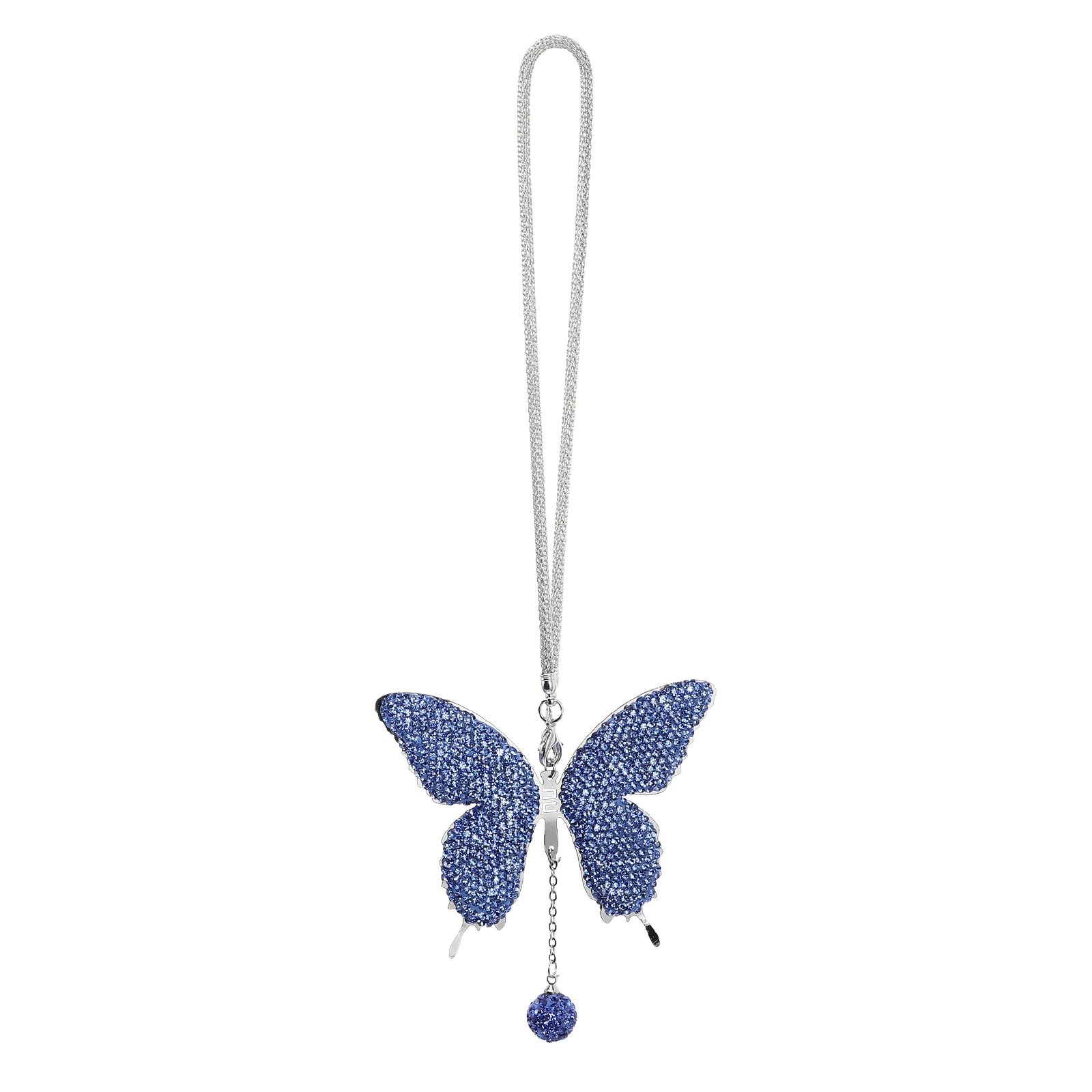 

Car Accessories Butterfly Decor Rearview Mirror Hanger Decoration Pendant Automotive Charms Diamond Bling for Women