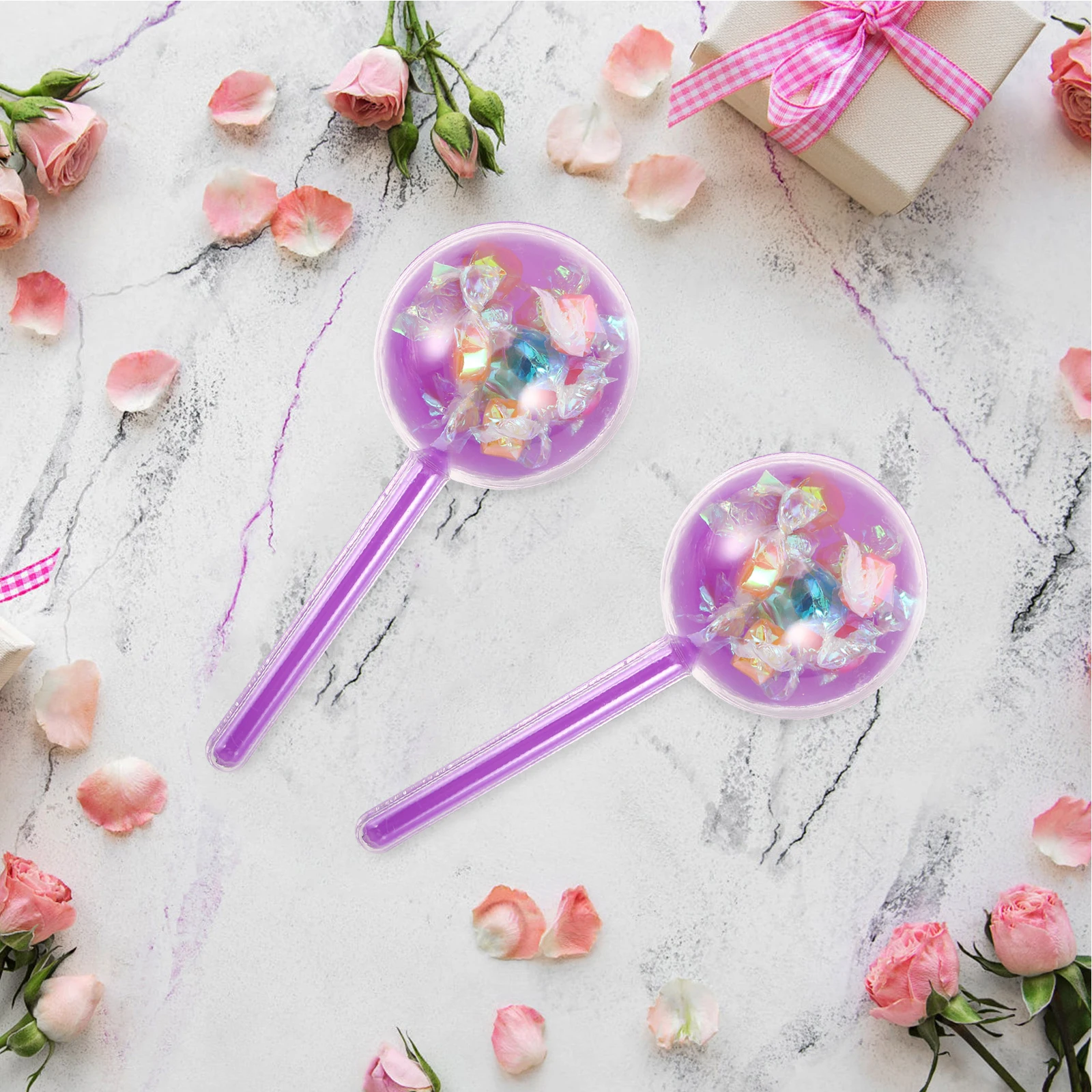 

Creative Candy Gift Box Lollipop-shaped Container Carriage Purple Favor Boxes