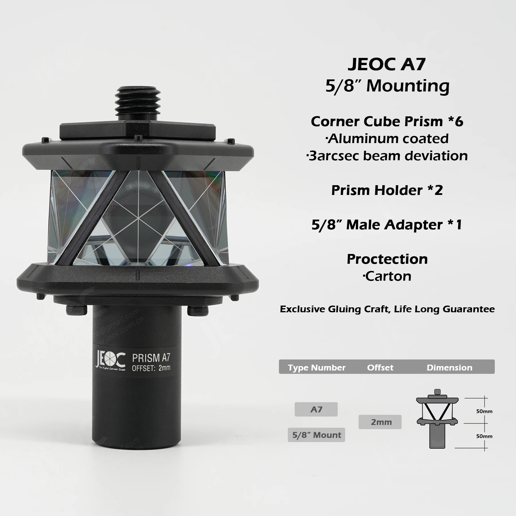 JEOC A7, 360 Degree Robotic Prism w/ 5/8\