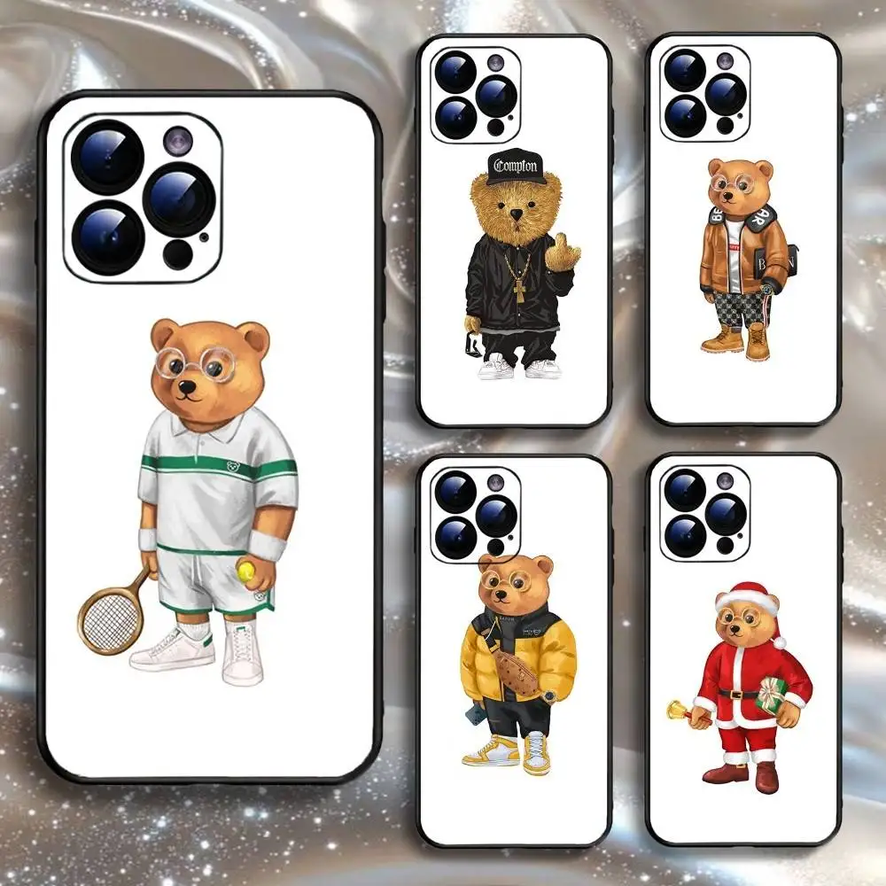 

Fashion B-Baron F-Filou B-Bear Phone Case For iPhone16,15,14,13,12,11 Plus,Pro Max,XS,X,XR,SE,Mini,8,Soft Silicone Black Cover